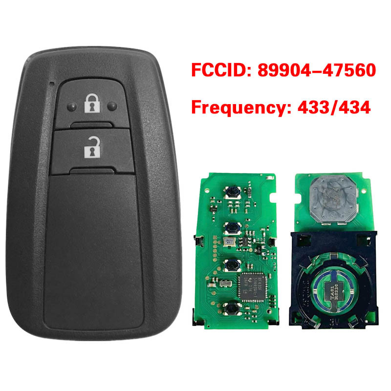 CN007179 For Toyota Prius 2016+ Smart Key, 2Buttons, BR1EW P1 A9 DST-AES Chip, 434MHz 89904-47560 Keyless Go