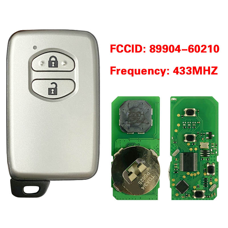 CN007175 For Toyota Land Cruiser 2007+ Smart Key, 2Buttons, B53EA P1 D4 4D-67 Chip, 433MHz Light Gray 89904-60210 Keyless Go A433