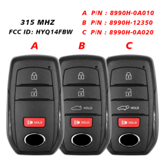 CN007315 OEM Remote For 2024 Toyota Corolla Cross Smart Key 315 MHz FCC ID: HYQ14FBW PN: 8990H-0A010/8990H-12350/8990H-0A020