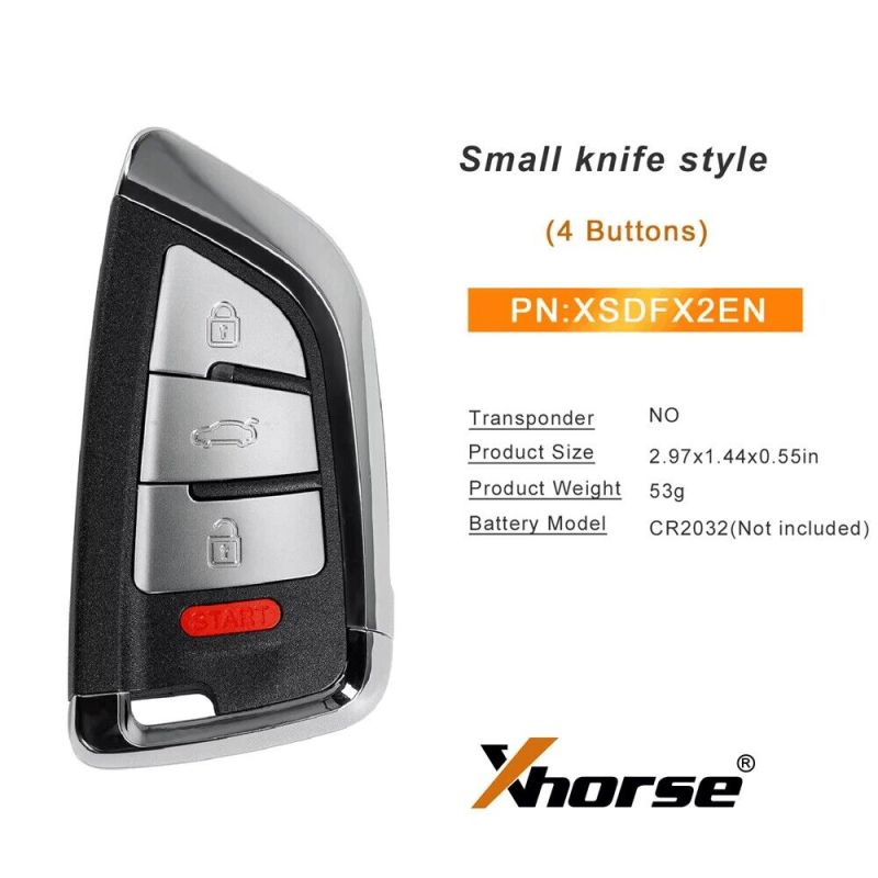 Xhorse XSDFX2EN Smart Remote Key Knife Style 4 Buttons