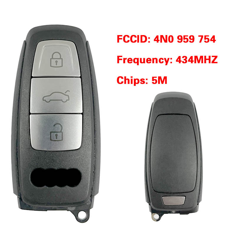 CN008179  MLB Original 3 Button 434MHZ 5M Chip for Audi A8 2017-2021 Smart Key Remote Control FCC ID 4N0 959 754 Keyless Go