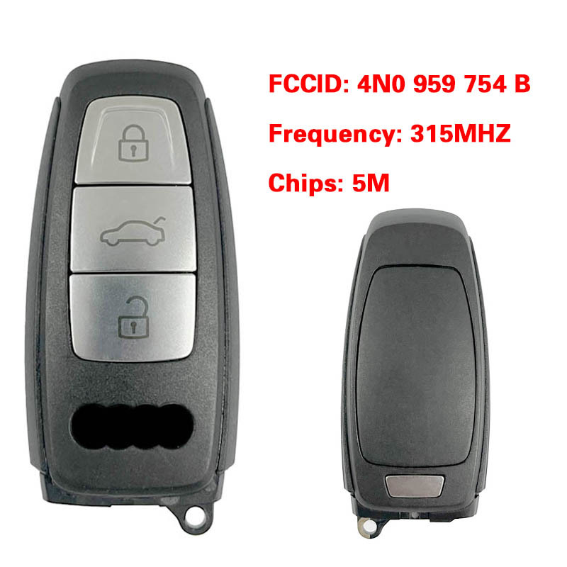 CN008190  MLB Original 3 Button 315MHZ 5M Chip for Audi A8 2017-2021 Smart Key Remote Control FCC ID 4N0 959 754 B Keyless Go