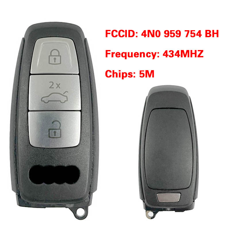 CN008180 MLB Original 3 Button 434MHZ 5M Chip for Audi A8 2017-2021 Smart Key Remote Control FCC ID 4N0 959 754 BH Keyless Go