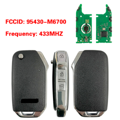 CN051223 For KIA Cerato 2022 Flip Remote Key 3 Buttons 433MHz 95430-M6700 8A Texas Crypto 128-bits AES