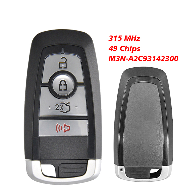 CN018115 Ford Mustang 2017+ Smart Key, 4Buttons, M3N-A2C93142300 PCF7953P, 315MHz 164-R8159 Keyless Go