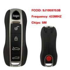 CN005021  OEM Smart Key for Porsche Buttons:4+1 / Frequency: 433MHz / Blade signature: HU162T / Part No: 9J1959753B / Keyless GO