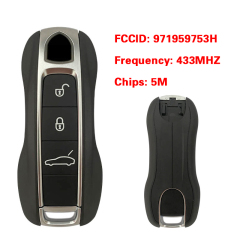 CN005041 OEM 3 Button Auto Smart Remote Car Key For Porsche Remote/ Frequency : 433MHZ / FCC ID: 971959753H / 5M Chip / Keyless GO