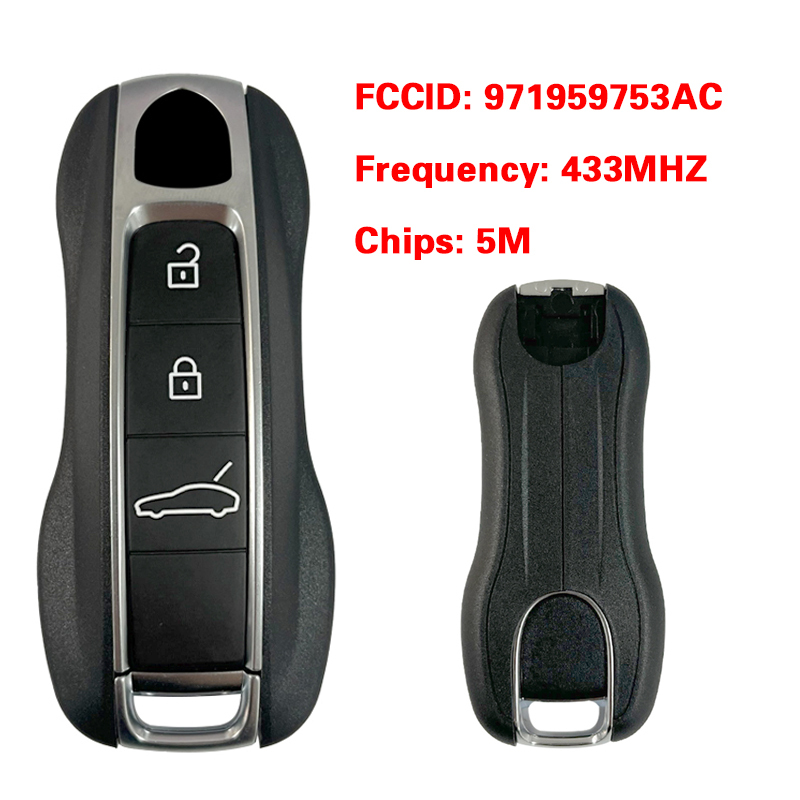 CN005039 OEM 3 Button Auto Smart Remote Car Key For Porsche Remote/ Frequency : 433MHZ / FCC ID: 971959753AC / 5M Chip / Keyless GO