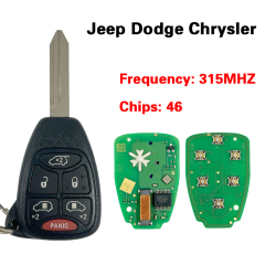 CN087062  Suitable for Jeep Dodge Chrysler 5+1 smart remote key 315MHZ 46 chip