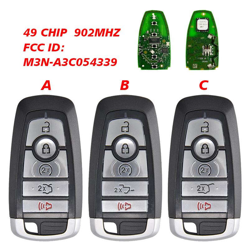 CN018142 5-Button 902Mhz 49Chip For Ford Smart Key