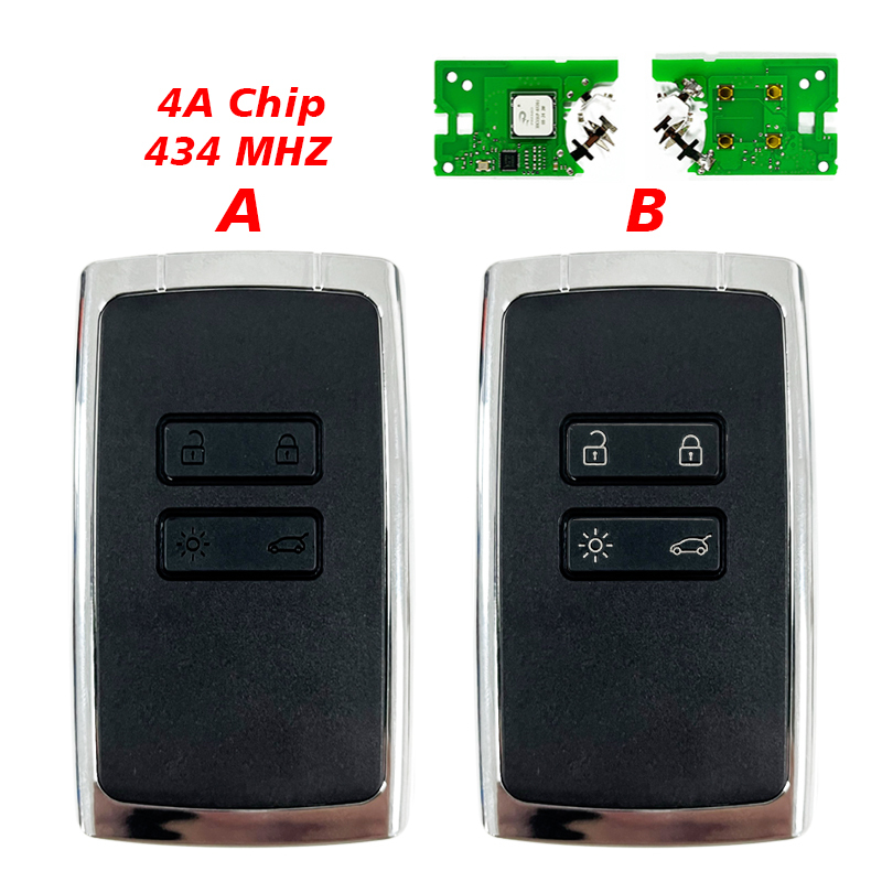 CN010041 4 Buttons Smart Car Key for Renault Frequency 434 MHz 4A Chip NCF29A1 Keyless GO