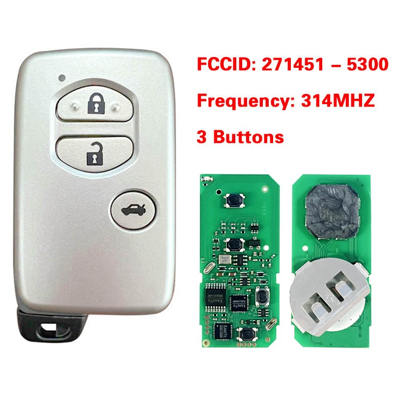 CN007273 Aftermarket 271451 - 5300 3 button smart key for Toyota
