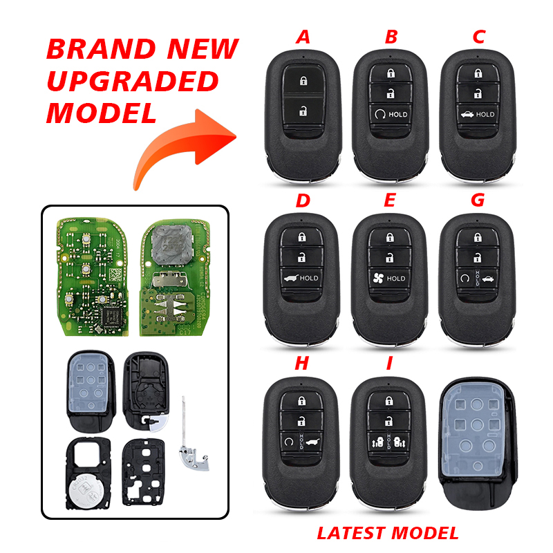 CS003063 2/3/4 Buttons Replacement Upgraded car remote shell For Honda ...