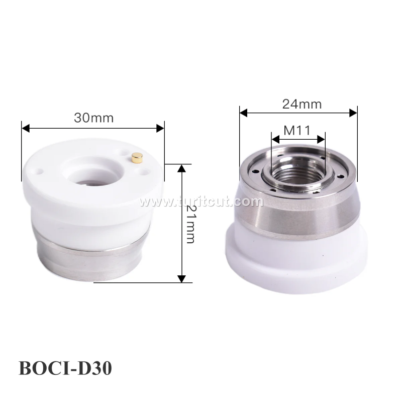 BOCI LaserMech With Hole Cutting Head Ceramic Rings M8 Nozzle Connector