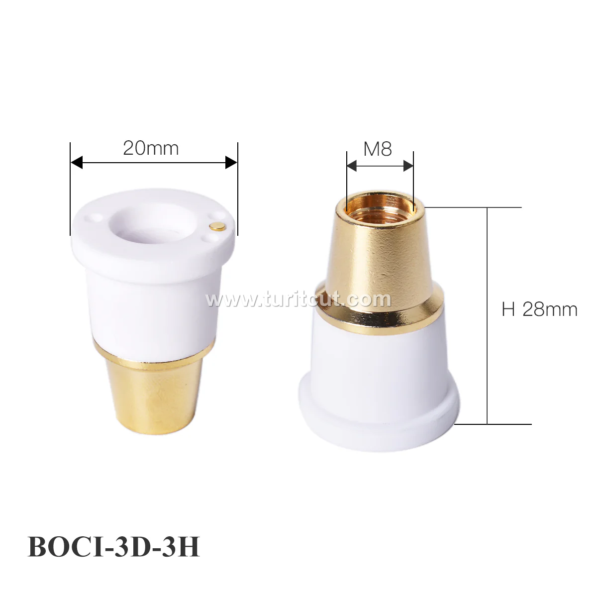 BOCI LaserMech With Hole Cutting Head Ceramic Rings M8 Nozzle Connector