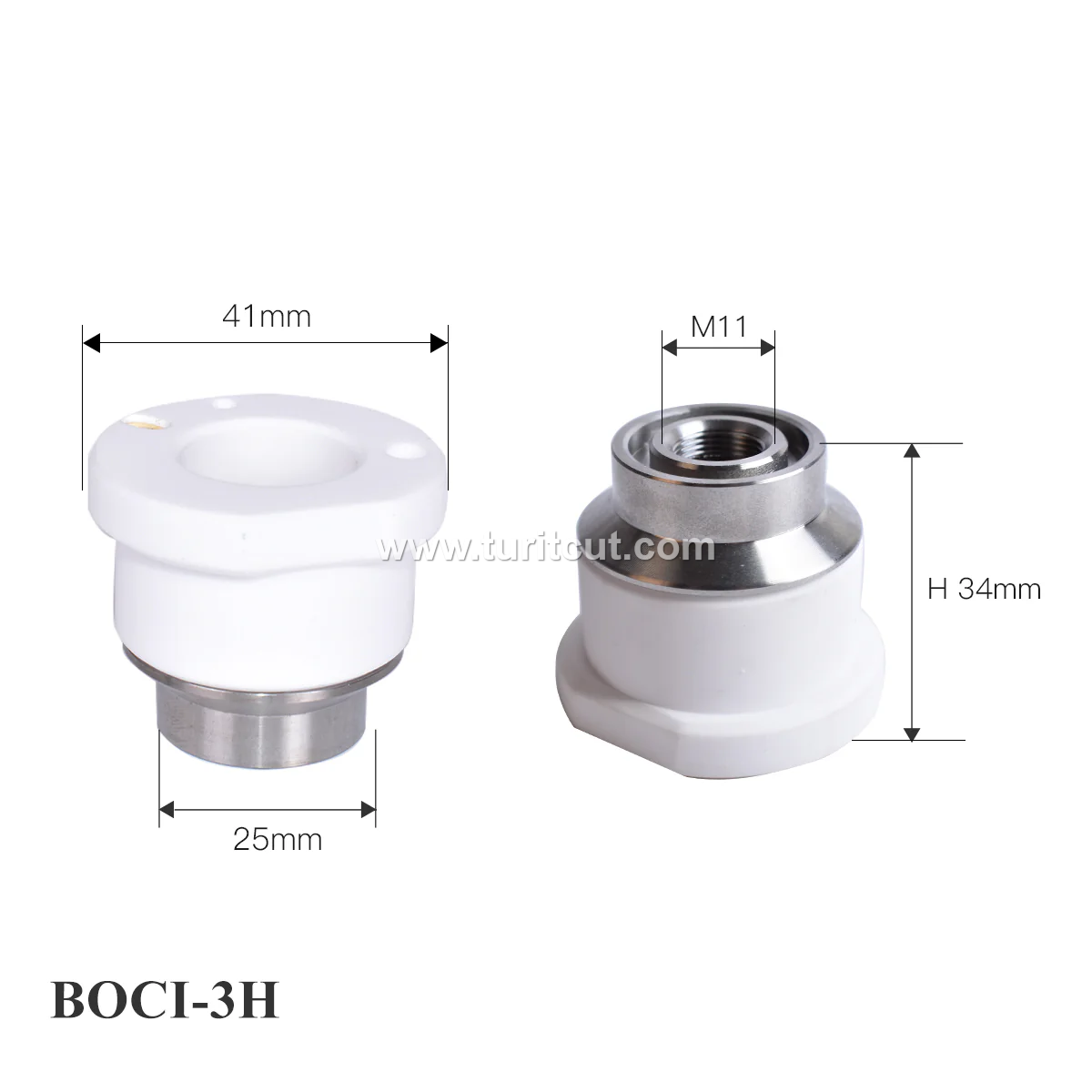 BOCI LaserMech With Hole Cutting Head Ceramic Rings M8 Nozzle Connector