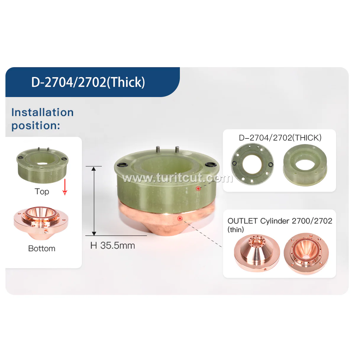 Laser Ceramic Insulating Ring 3501/3502 Slant Hole 2700/2702