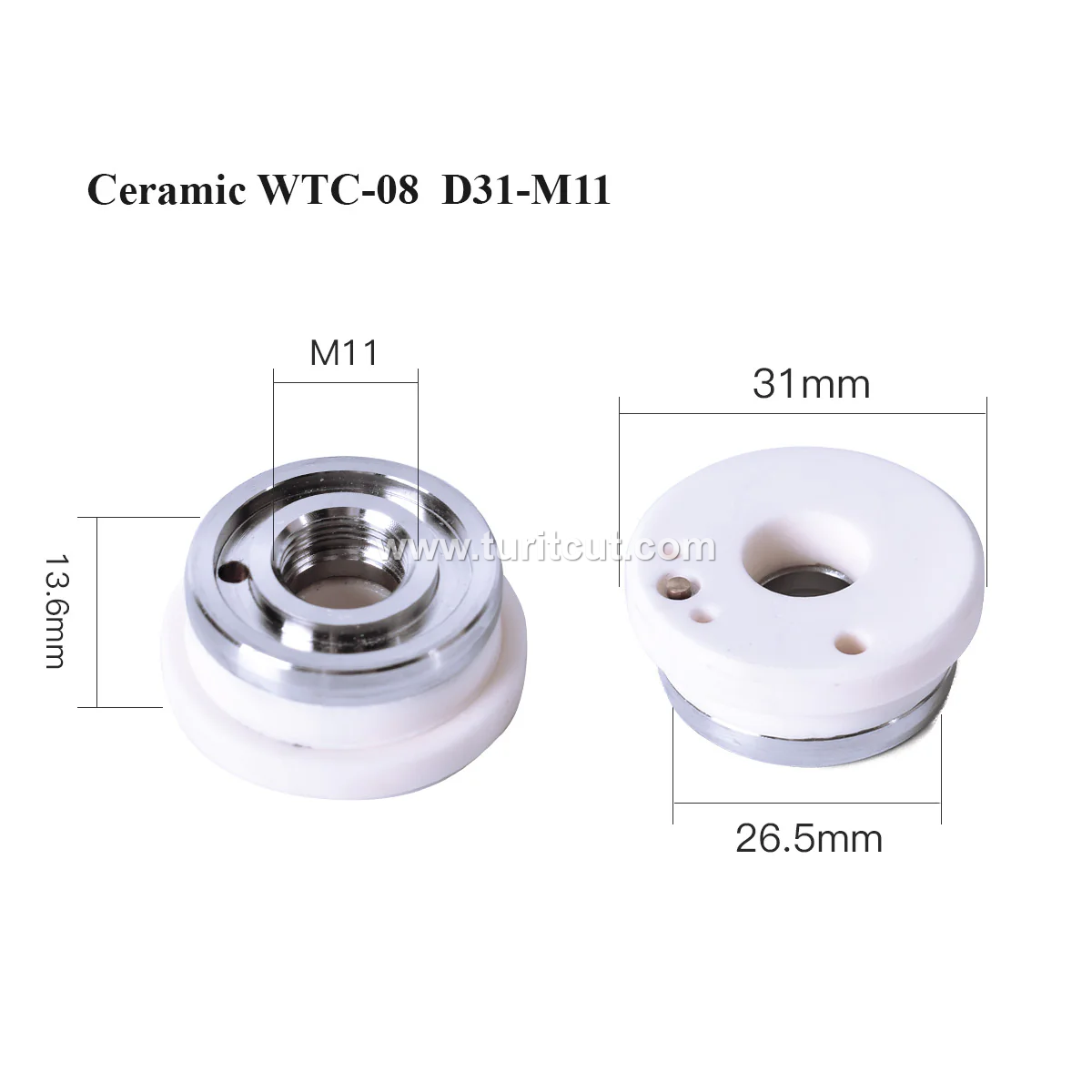 Original Laser Ceramic Ring WTC-08 D31-M11 Nozzles Holder 28mm Cutting Nozzle