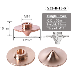 OEM Fiber Laser Nozzles D32mm Raytools WSX Precitec Chrome Plated Cutting Nozzle
