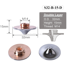 OEM Fiber Laser Nozzles D32mm Raytools WSX Precitec Chrome Plated Cutting Nozzle