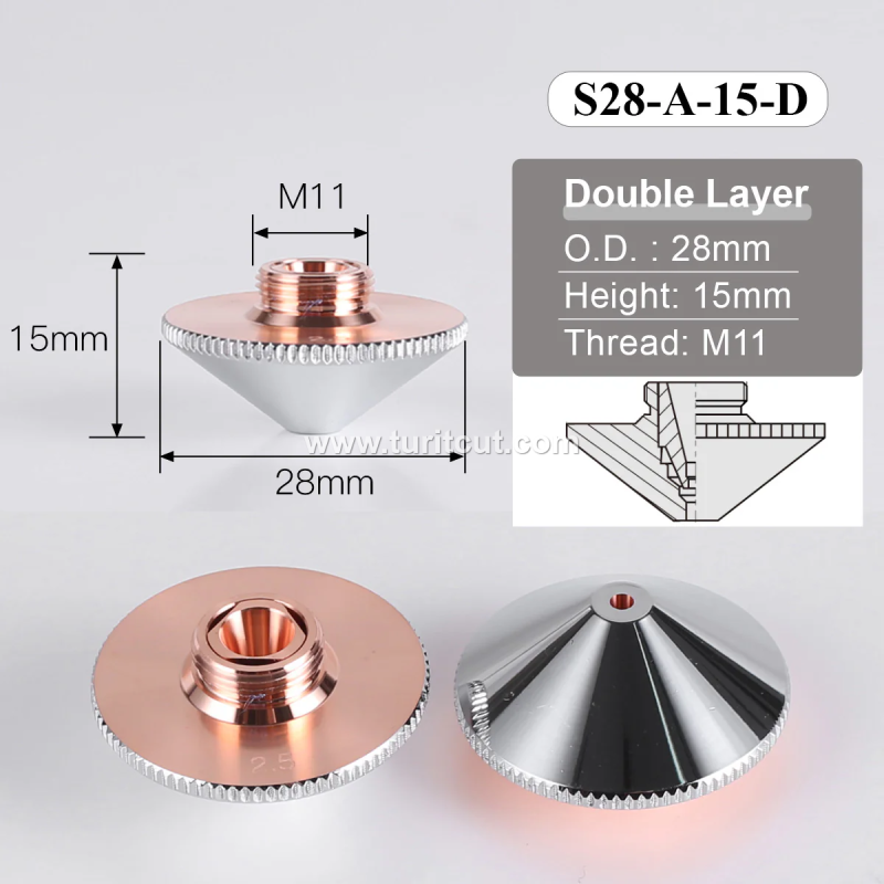 S28A Laser Cutting Nozzles For Raytools WSX Fiber Cutting head