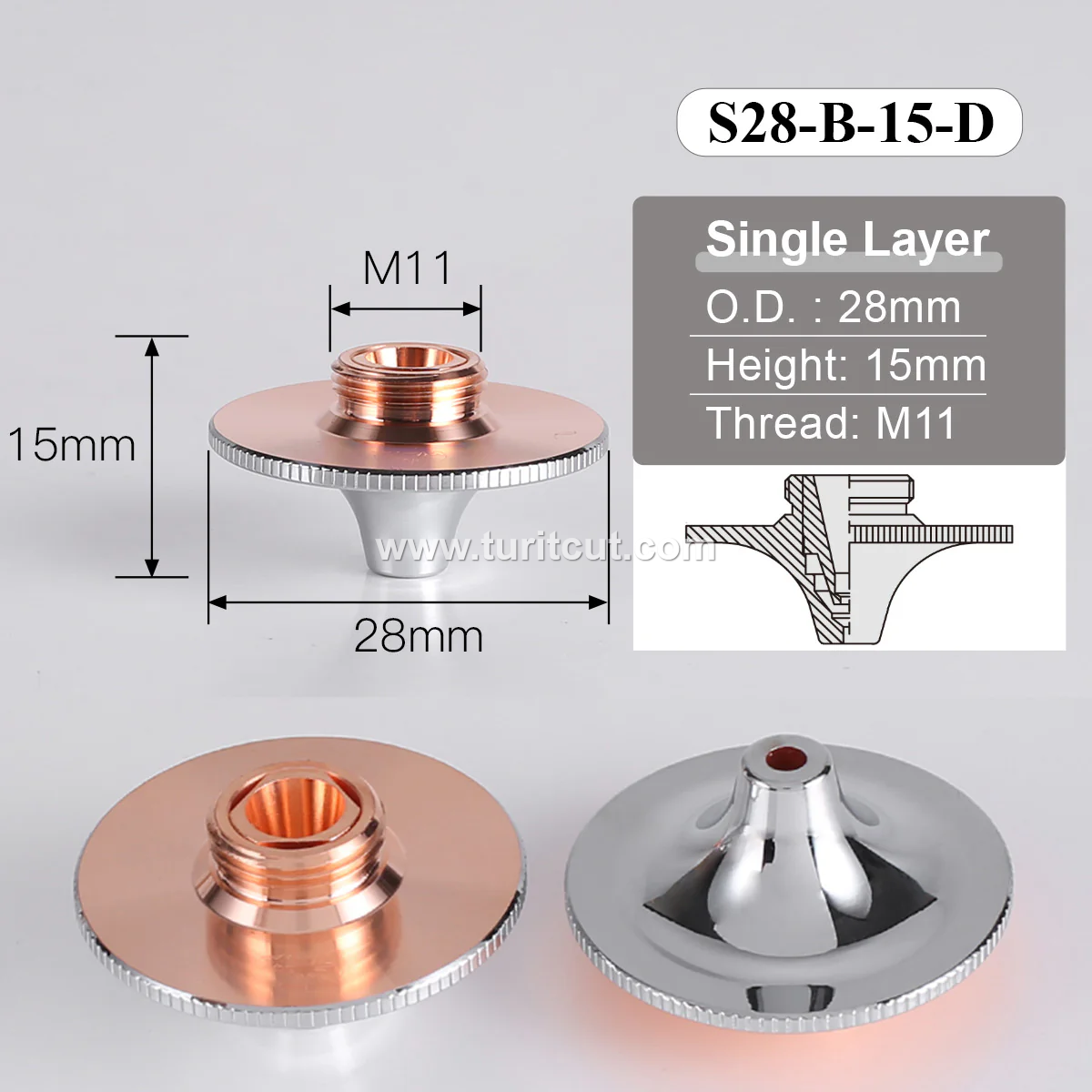 S28B Laser Cutting Nozzles For Precitec Fiber Machine Welding Parts