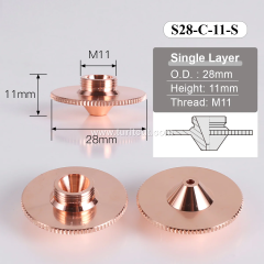 S28C Bulge Laser Nozzle For Raytools Precitec Nozzles Fitting Parts