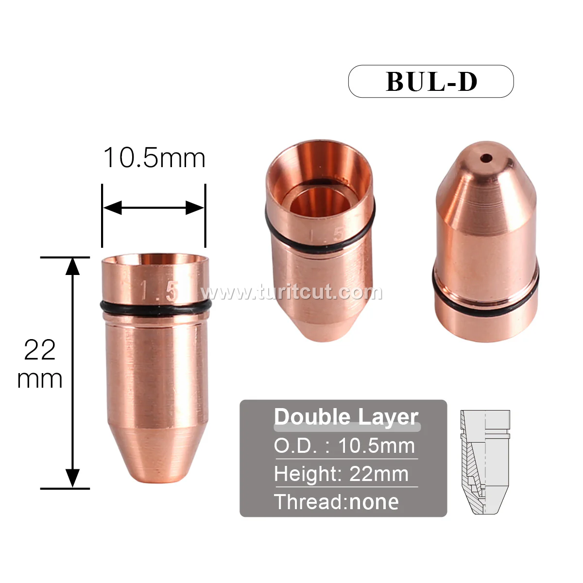 Laser Cutting Nozzles With Lid Base Bullet Jet For Fiber Laser Machine Head