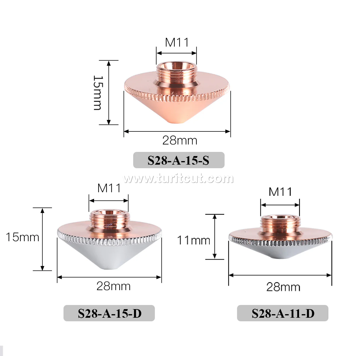 S28A Laser Cutting Nozzles For Raytools WSX Fiber Cutting head