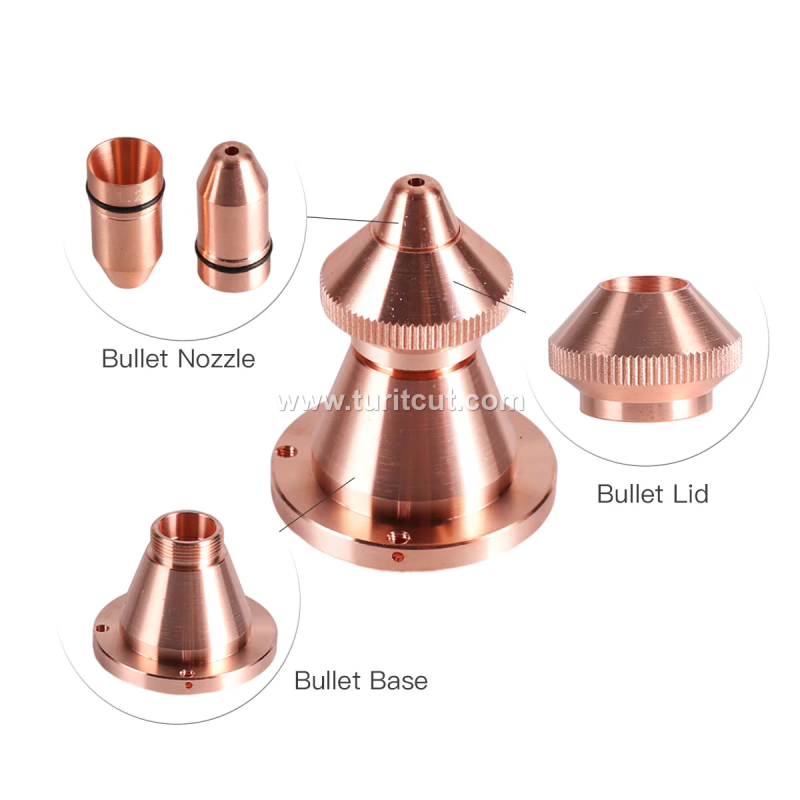 Laser Cutting Nozzles With Lid Base Bullet Jet For Fiber Laser Machine Head