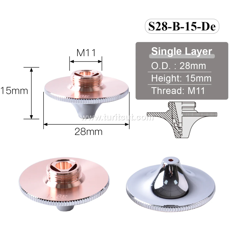 S28B Laser Cutting Nozzles For Precitec Fiber Machine Welding Parts