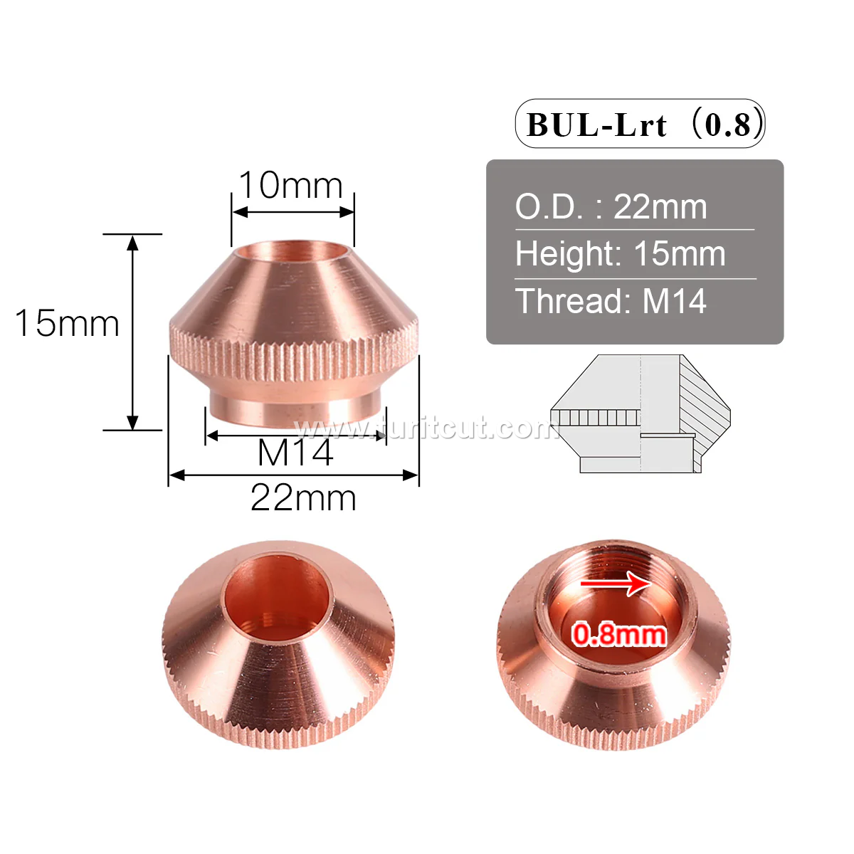 Laser Cutting Nozzles With Lid Base Bullet Jet For Fiber Laser Machine Head