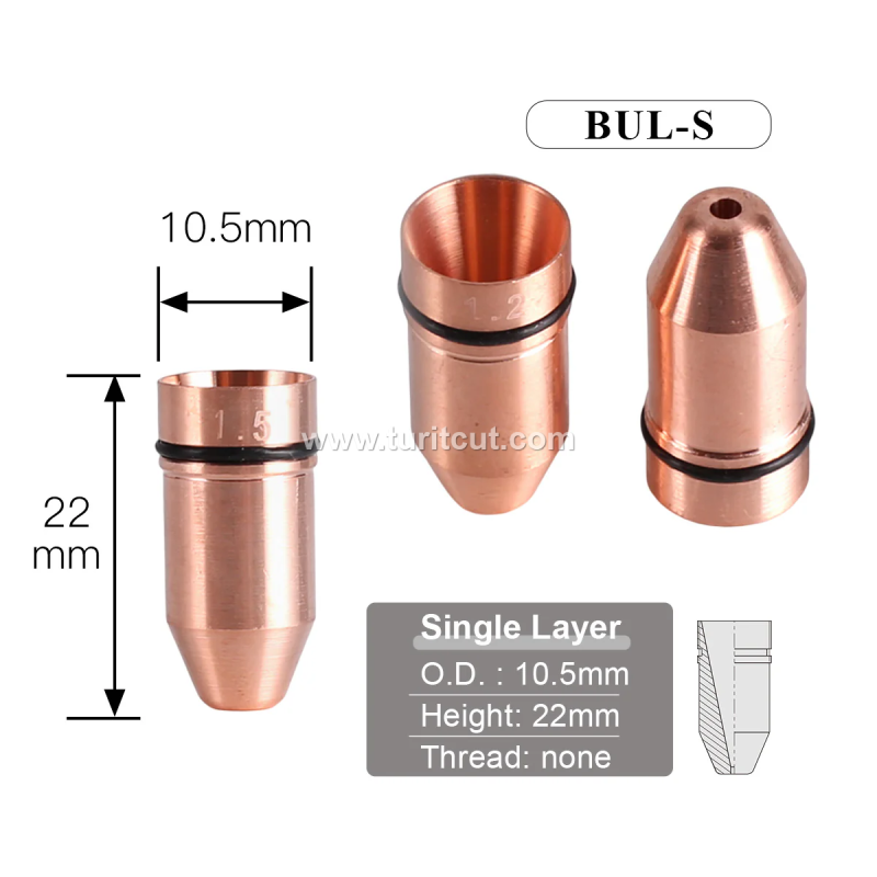 Laser Cutting Nozzles With Lid Base Bullet Jet For Fiber Laser Machine Head