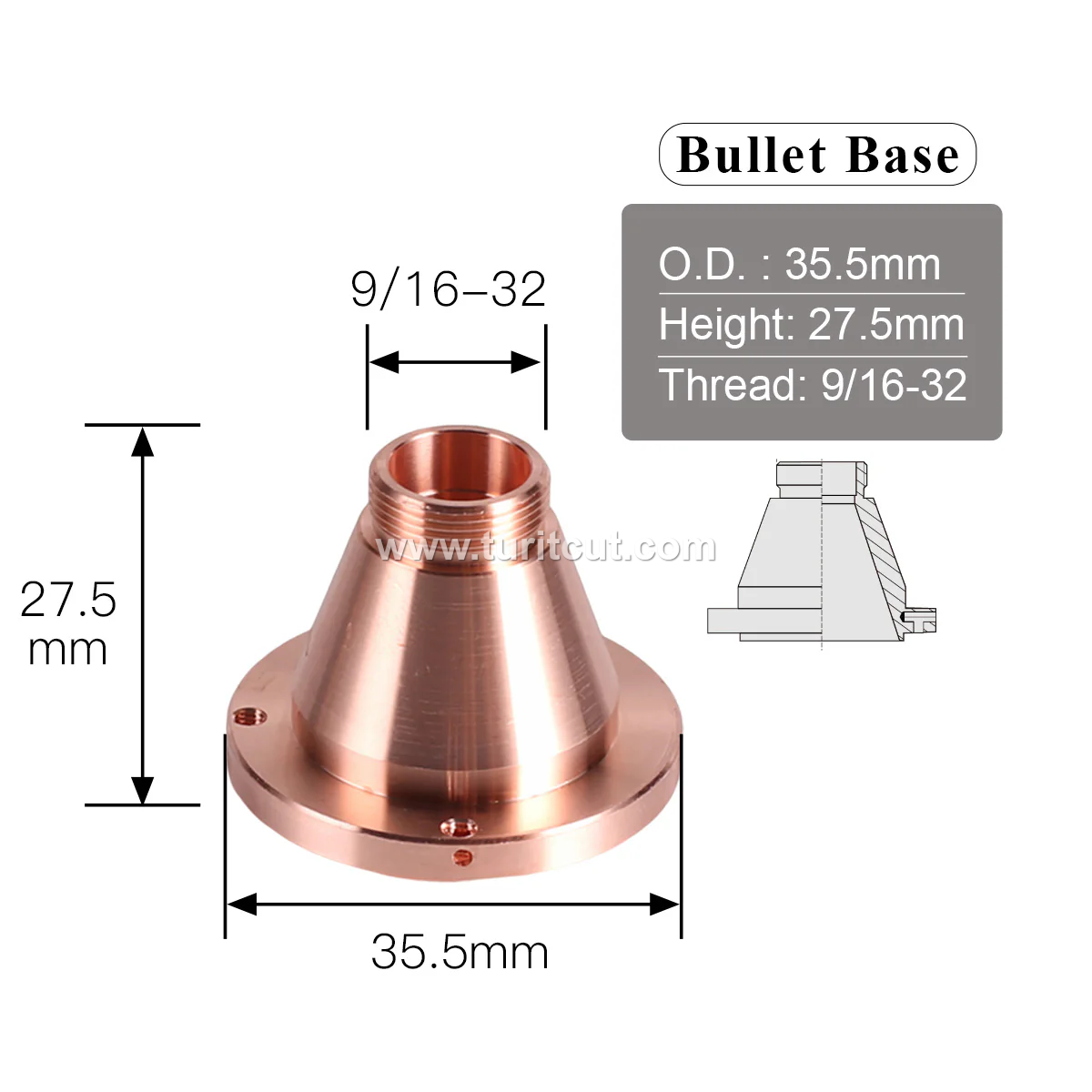 Laser Cutting Nozzles With Lid Base Bullet Jet For Fiber Laser Machine Head