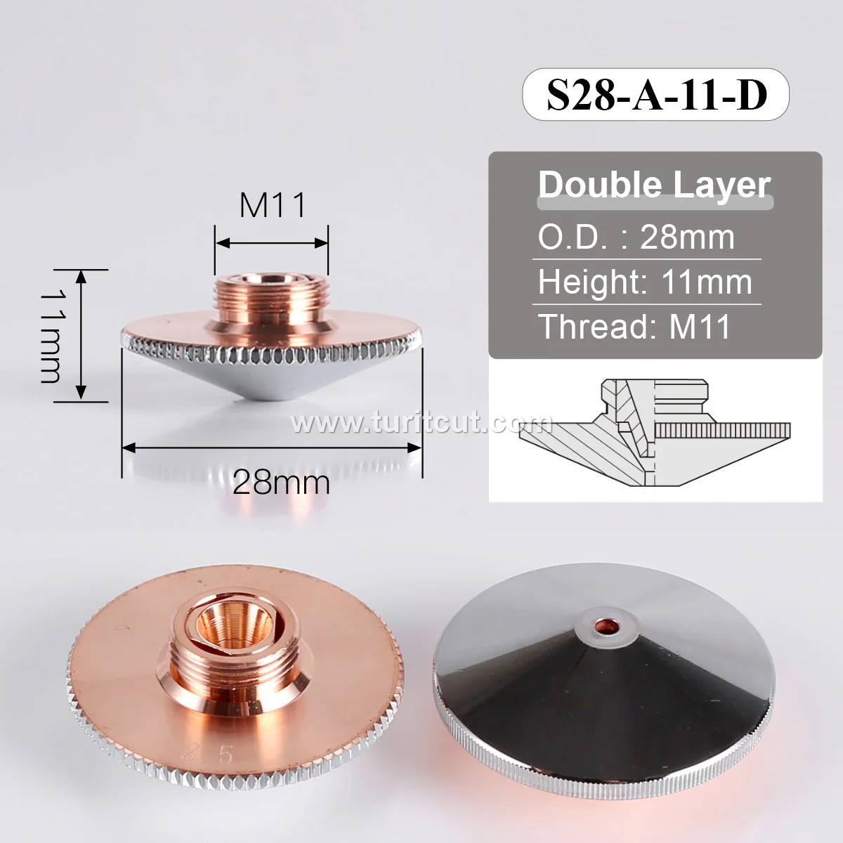 S28A Laser Cutting Nozzles For Raytools WSX Fiber Cutting head
