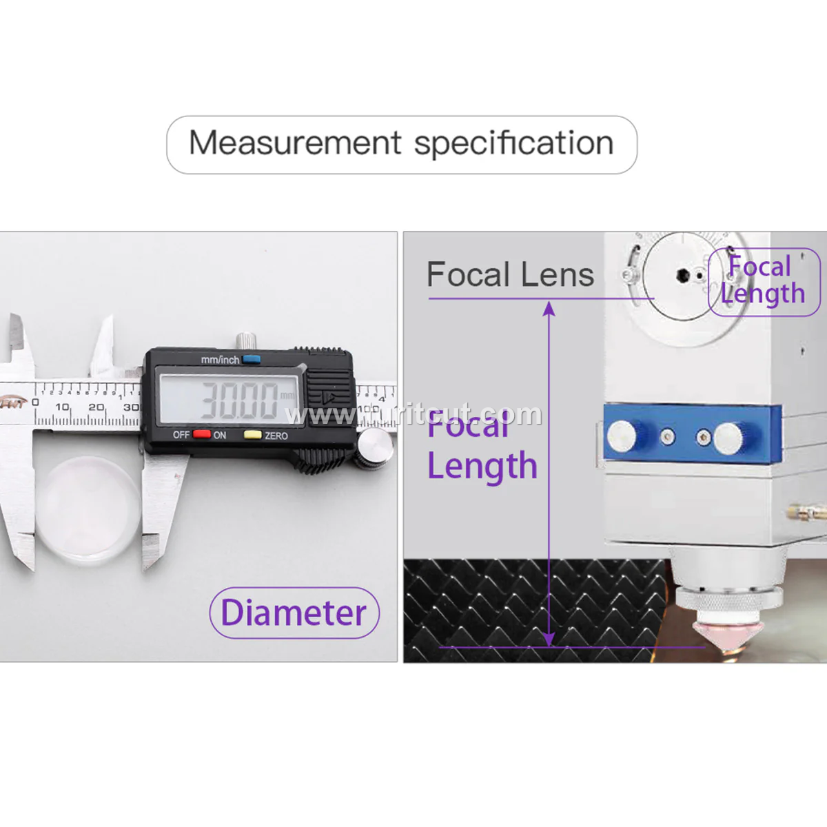 2PCS Laser Focusing Lens Fiber Laser Cutting Machine Collimating Lens D25 28 30mm