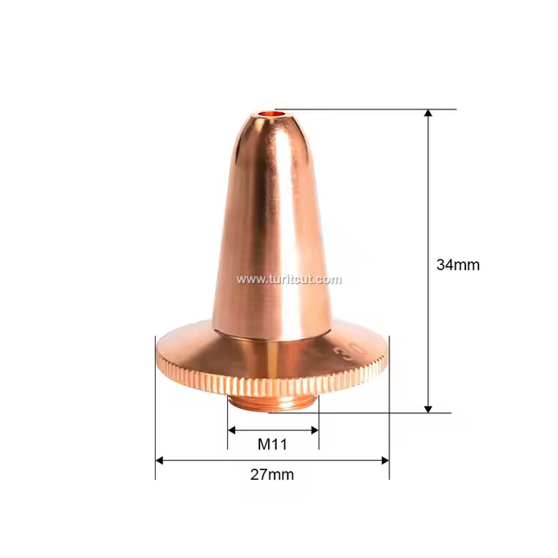 D27 H34 M11 Laser Bevel Nozzle For Fiber Laser Cutting Head Boci Laser Cutting Nozzles