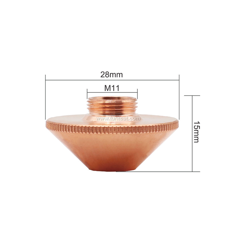 Laser Cutting Nozzles Single Layer for High-Power Machine D28 M11 H15mm Caliber 3.5-6.0mm for Fiber Laser