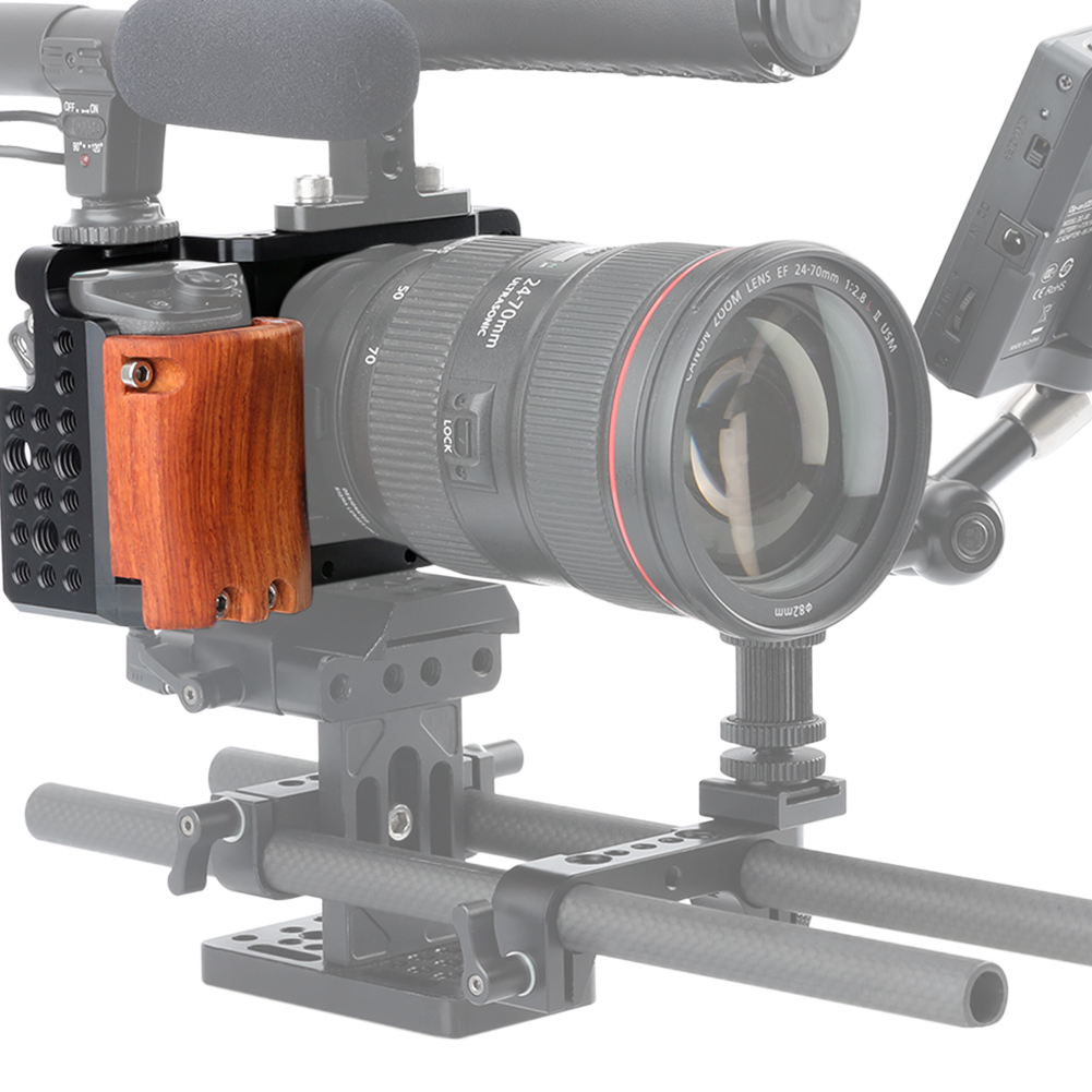 Niceyrig Cage with Wooden Handgrip for Sony A6000/A6300