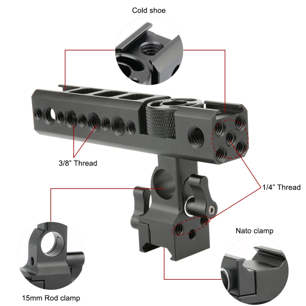 NICEYRIG NAVO Klem Top Handvat Grip met 15mm Rod