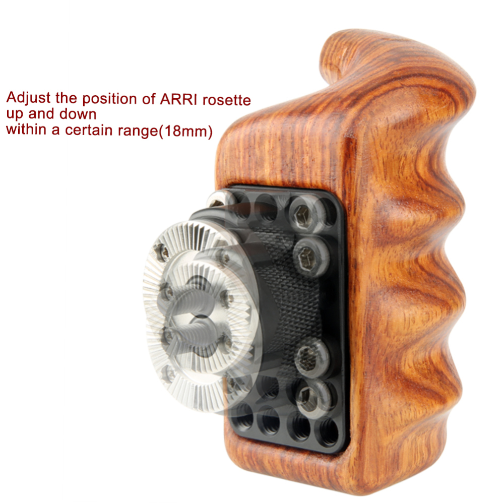NICEYRIG Wooden Handle Grip with ARRI Specifications Rosette （left）