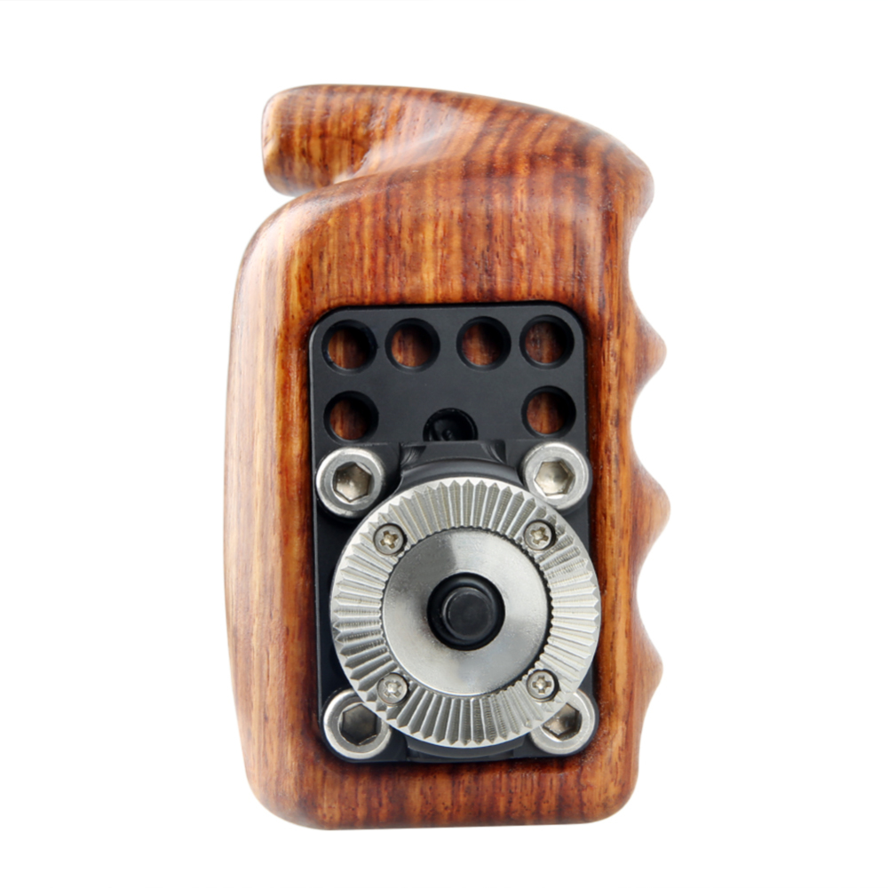 NICEYRIG Wooden Handle Grip with ARRI Specifications Rosette （left）