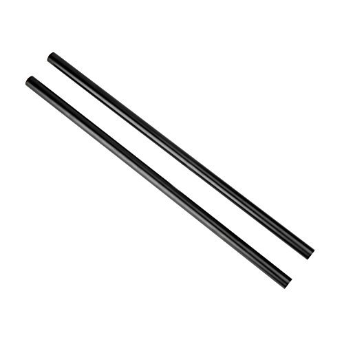 NICEYRIG 15mm Rod Black Aluminum Alloy 40cm 16inch Long for Shoulder Rig Support System (Pack of 2)