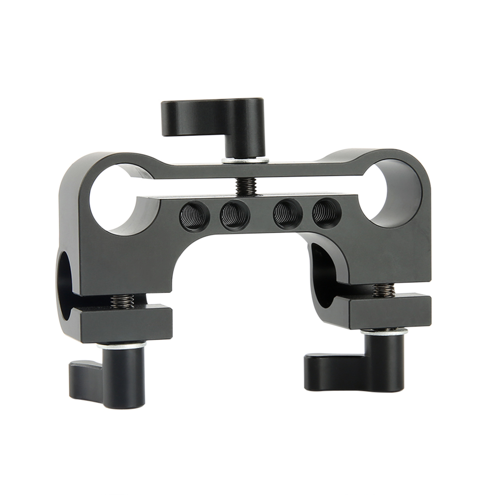 NICEYRIG 15mm Rod Clamp Dual to Single 90 Degree Railblock for Video Camcorder Camera DV/DC Shoulder Support System