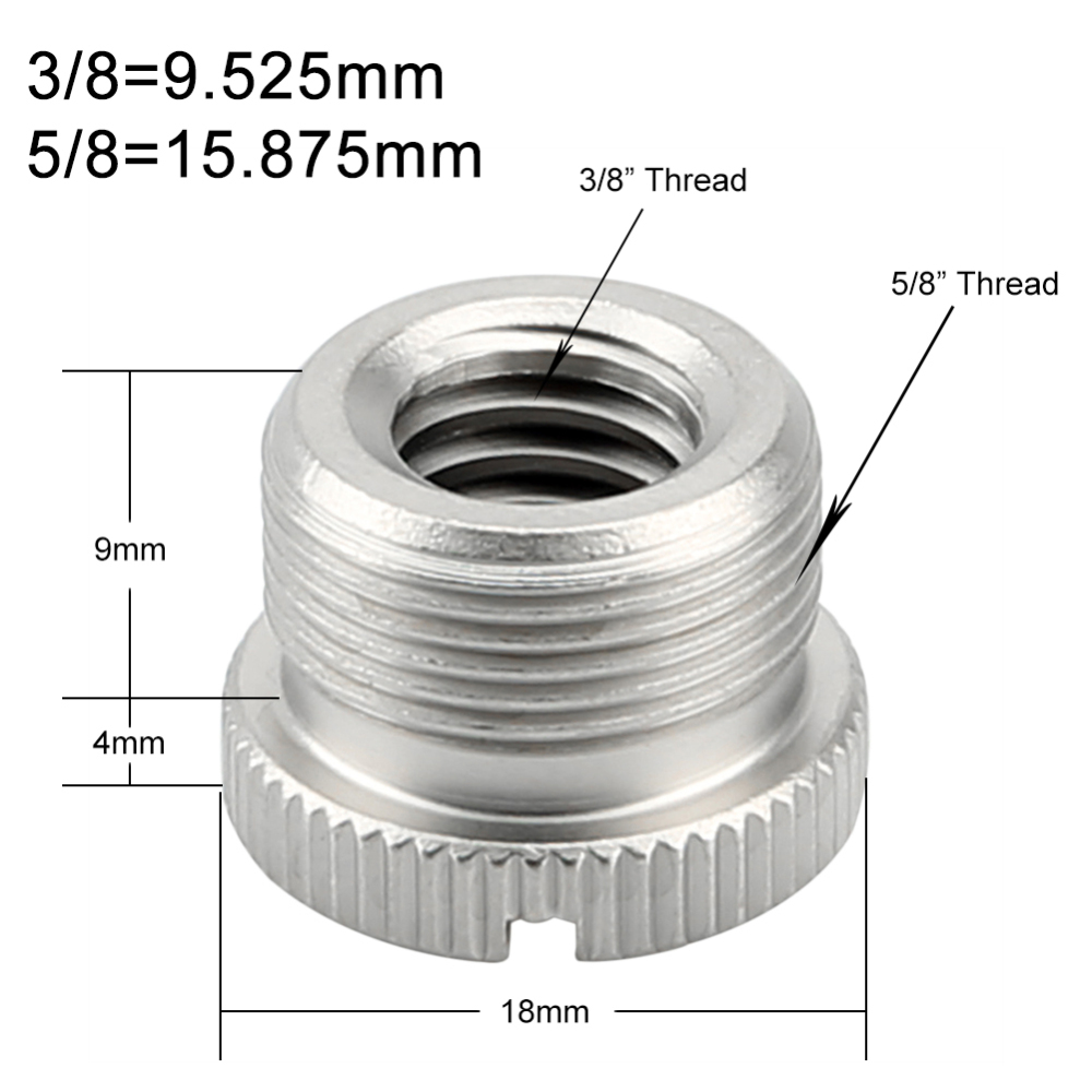 NICEYRIG Microphone Screw Thread Adapter for Mic Stand Tripod, 5/8 Inch Male to 3/8 Inch Female, Pack of 2