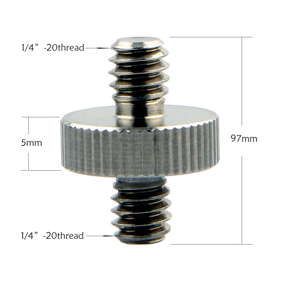 NICEYRIG Standard 1/4"-20 Male to 1/4"-20 Male tripod mount screw Threaded Screw Adapter for Camera/ Tripod/ Monopod/ Ballhead/ Light Stand