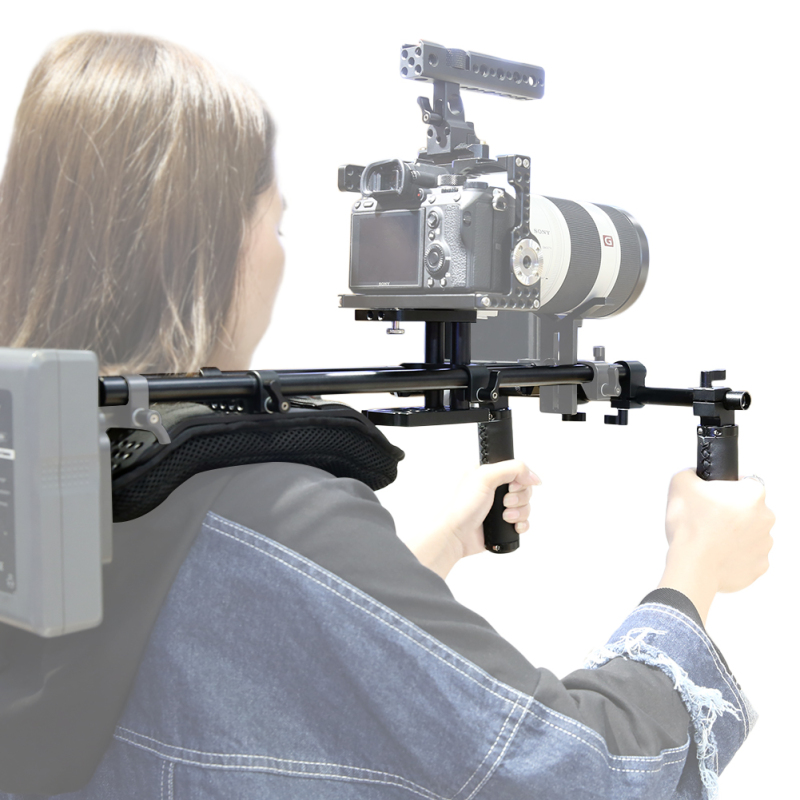 NICEYRIG Shoulder Rig Support Film Maker System with Camera/Camcorder Baseplate Mount Slider Kit