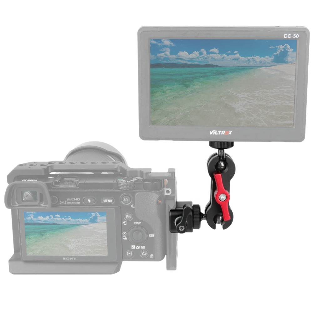 NICEYRIG NATO Clamp Quick Release with 1/4" Thread Screw Ballhead Monitor Mount Applicable Filed Monitor, LED Light, Audio Recorders, Camera Cage Rig