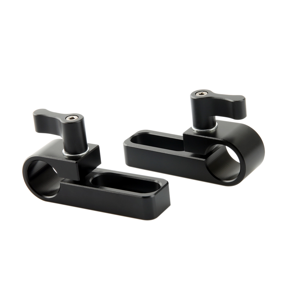 NICEYRIG 15mm Rail Clamp Mount Rod Clamp with Long Hole on Plate/Cage / Handle for Rod Extension