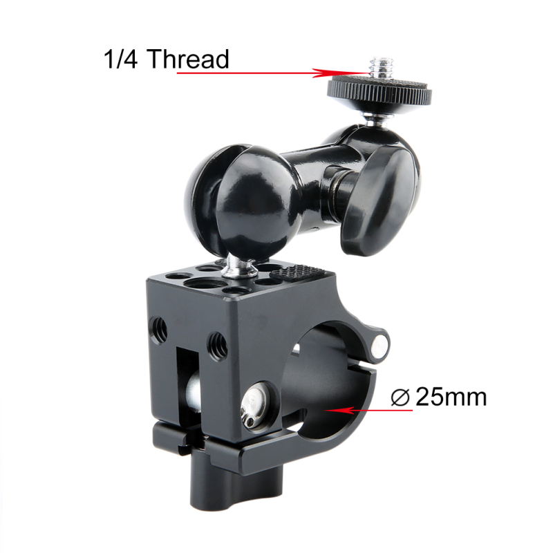 NICEYRIG 25mm Rod Clamp wiht Multi-functional Double Ballhead